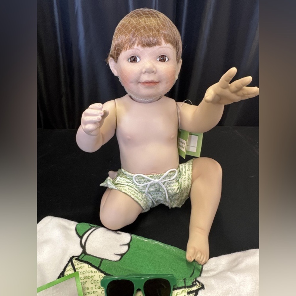 “Cool As A Cucumber” Ashton Drake Porcelain Boy Doll 11" by Titus Tomescu